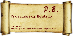 Pruzsinszky Beatrix névjegykártya